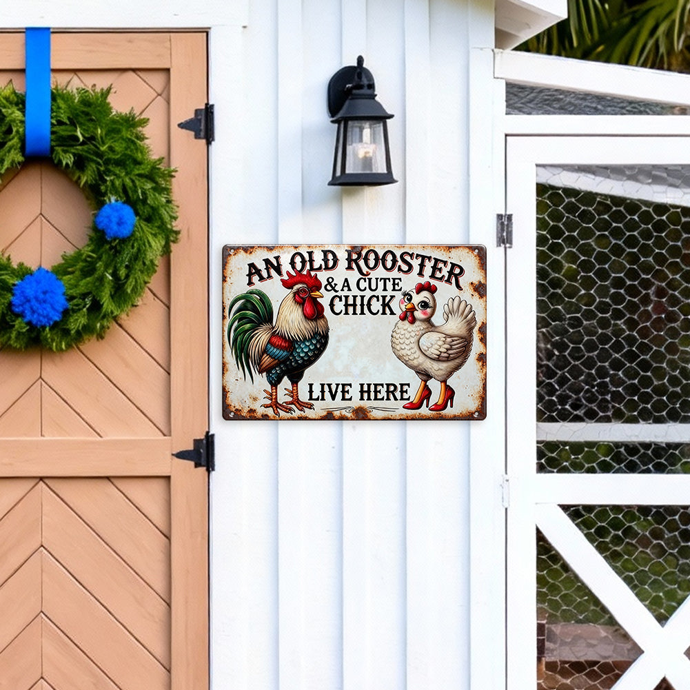 Farmhouse Couple Metal Sign