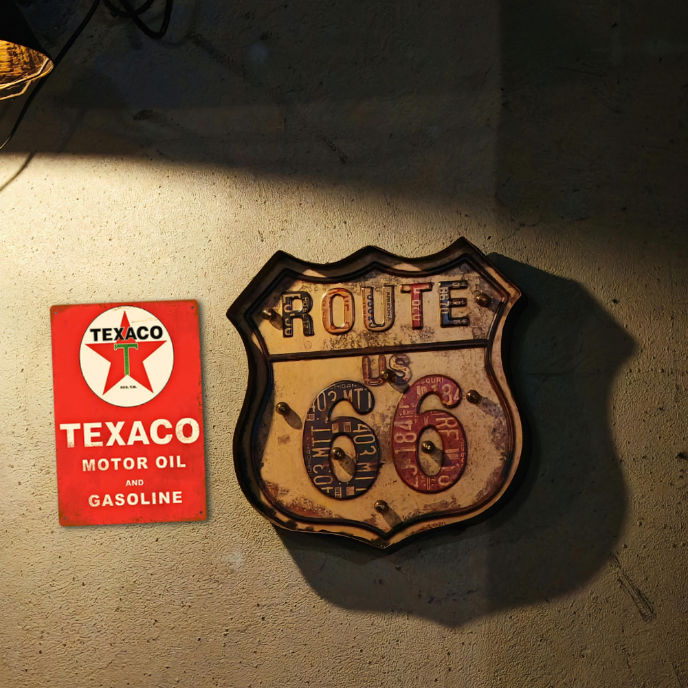 Texaco Motor Oil & Gasoline Vintage Tin Sign