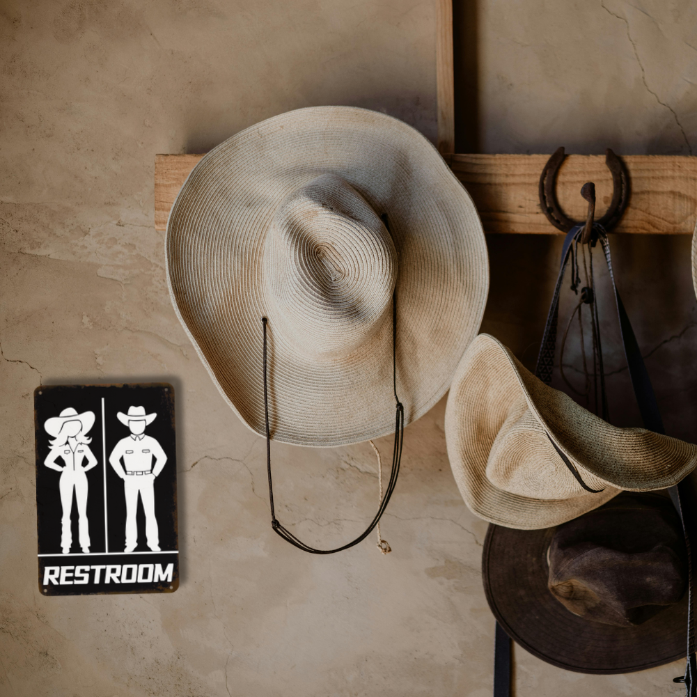 Restroom Cowboy & Cowgirl Silhouette