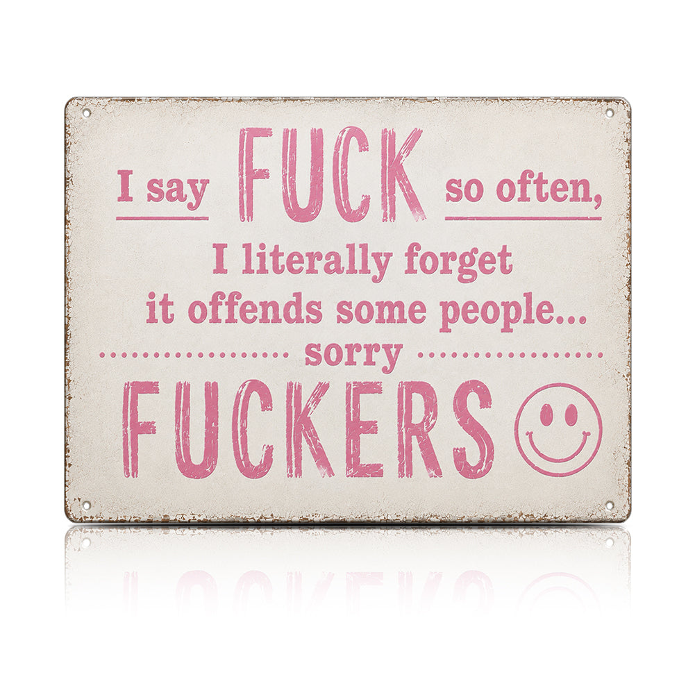 Funny F*ckers Metal Sign – Sarcastic Office & Man Cave Wall Decor