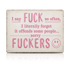 Funny F*ckers Metal Sign – Sarcastic Office & Man Cave Wall Decor