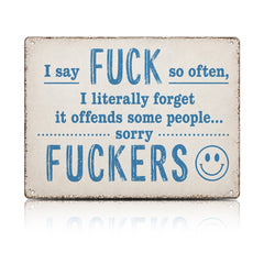 Funny F*ckers Metal Sign – Sarcastic Office & Man Cave Wall Decor