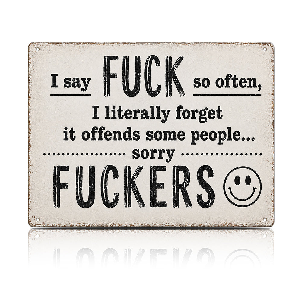 Funny F*ckers Metal Sign – Sarcastic Office & Man Cave Wall Decor