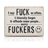 Funny F*ckers Metal Sign – Sarcastic Office & Man Cave Wall Decor