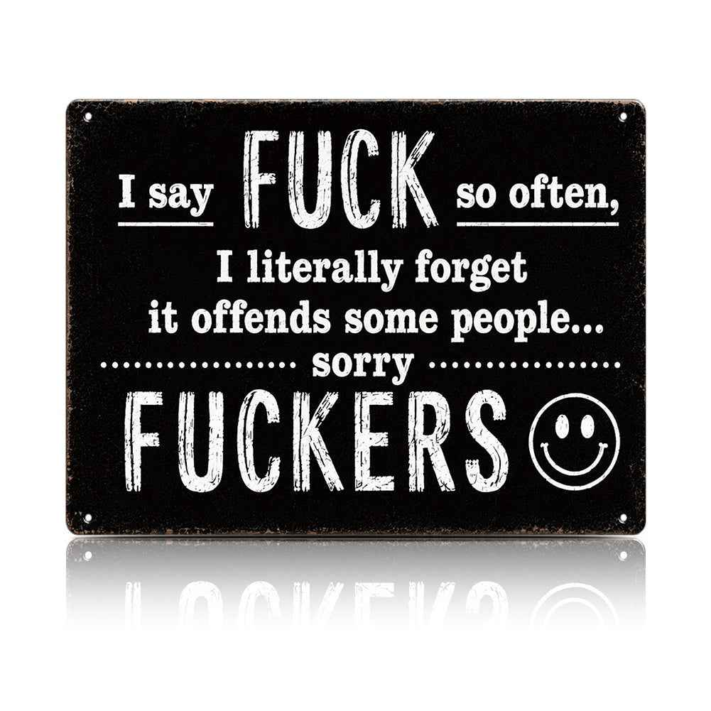 Funny F*ckers Metal Sign – Sarcastic Office & Man Cave Wall Decor