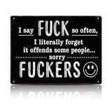 Funny F*ckers Metal Sign – Sarcastic Office & Man Cave Wall Decor