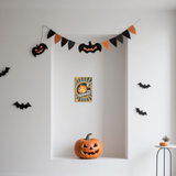 Happy Halloween Vintage Pumpkin Cartoon Style