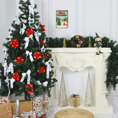 Merry Christmas – Santa with Gifts & Reindeer Snow Scene