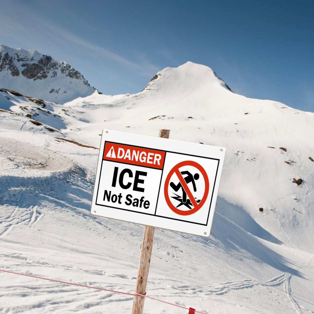 Danger "ICE" Not Safe Graphic Symbol Warning Sign