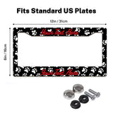 Personalized Paw Print License Plate Frame, Custom Pet Name Car Frame