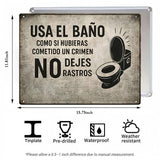 Spanish Funny Bathroom Metal Sign – No Dejes Rastros Wall Decor