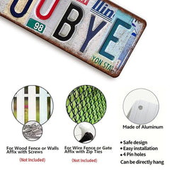 “Love You Bye” and More License Plate Metal Sign