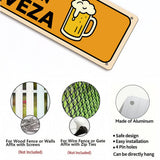 Funny Spanish Beer Metal Sign - No Se Aceptan Visitas Sin Cerveza