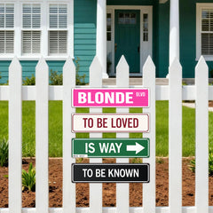 BLONDE BLVD Love Is a Way – Valentine’s Day Metal Street Sign Bundle (4 pcs)