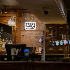 5 Star Would Drink Here Again Metal Sign