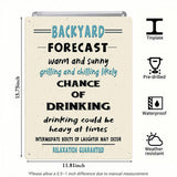 Funny Backyard Forecast Metal Sign - Grilling and Chilling