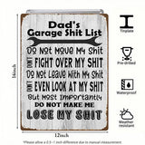 Dad’s Garage Shit List Metal Sign – Funny Garage Rules Wall Decor