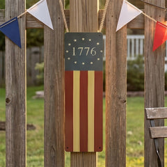 1776 Patriotic Flag Metal Sign – Americana Wall Decor for Porch