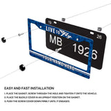 Installation diagram for a Live to Fly Aviation license plate frame
