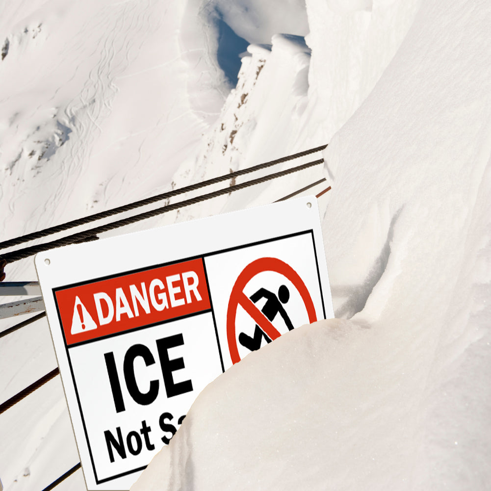 Danger "ICE" Not Safe Graphic Symbol Warning Sign