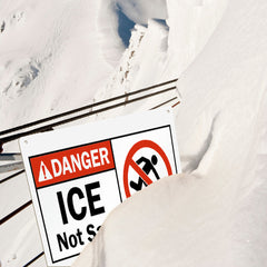 Danger "ICE" Not Safe Graphic Symbol Warning Sign