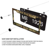 Installation diagram for a Woodland Camouflage license plate frame