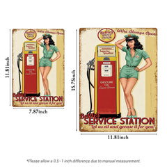 Bettie’s Service Station Pin-Up Tin Sign