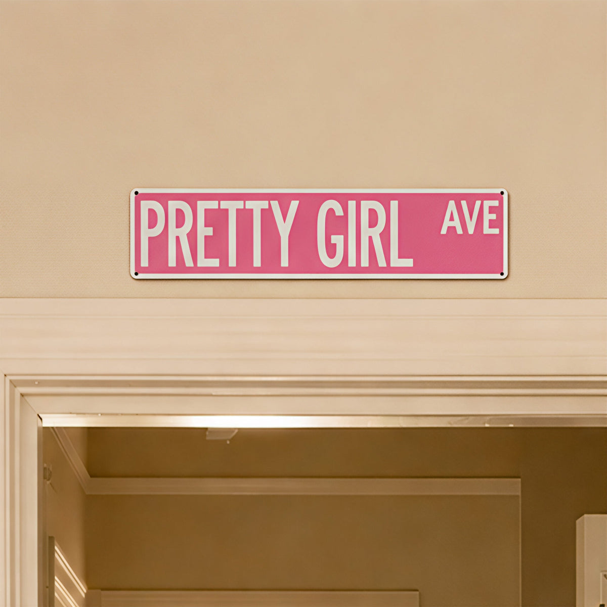 Pretty Girl Ave Metal Sign