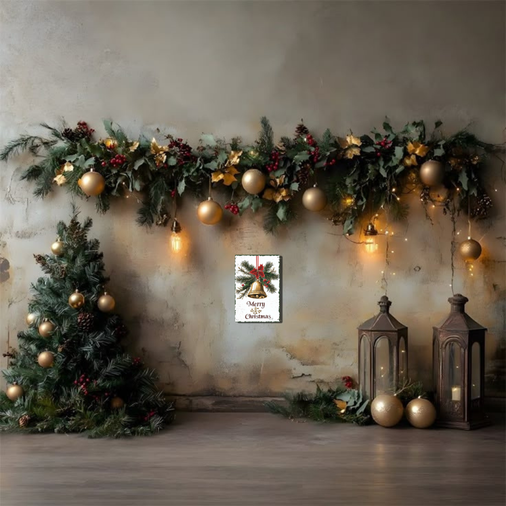"Merry Christmas" Classic Bell & Holly