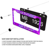 Personalized Purple Lightning License Plate Frame, Custom Text Car Frame