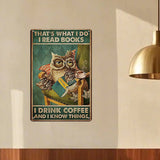 Owl Coffee & Books Tin Sign
