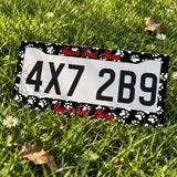 Personalized Paw Print License Plate Frame, Custom Pet Name Car Frame