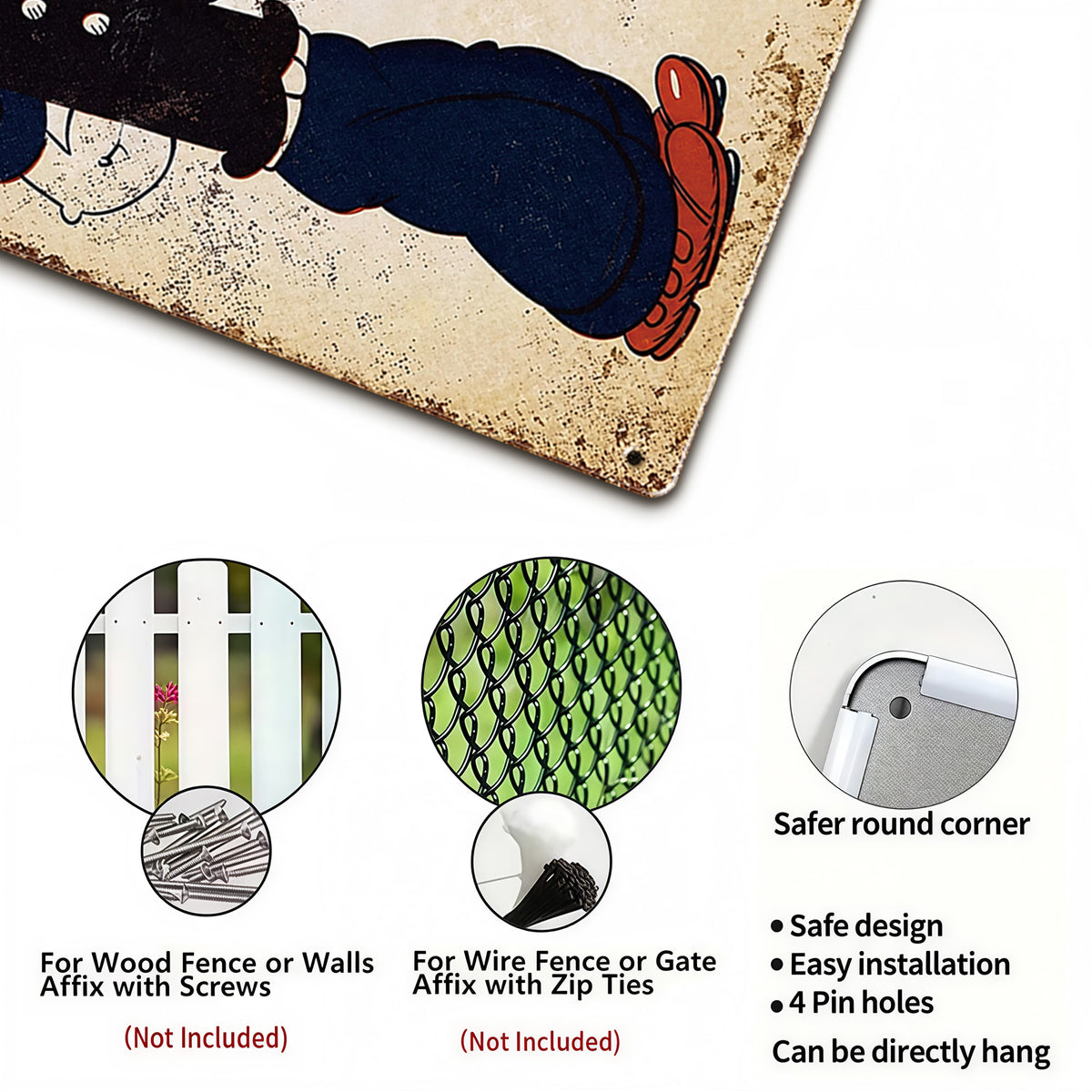 Popeye 1¢ Pipes Vintage Ad Tin Sign
