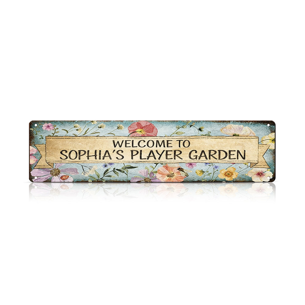 Custom Floral Garden Metal Sign