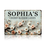 Custom Cherry Blossom Garden Metal Sign