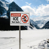 Danger "ICE" Not Safe Graphic Symbol Warning Sign
