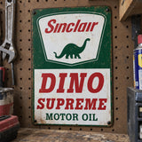 Sinclair Dino Supreme Motor Oil Tin Sign