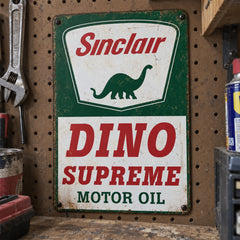 Sinclair Dino Supreme Motor Oil Tin Sign