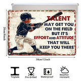 "Talent, Effort and Attitude" Youth Baseball Metal Tin Sign