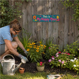 This Is My Happy Place Metal Garden Sign – Floral Patio Fence Decor