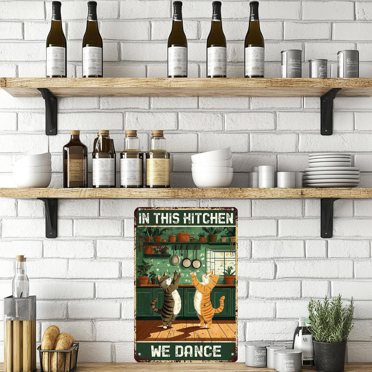 "In This Kitchen We Dance" Funny Cat