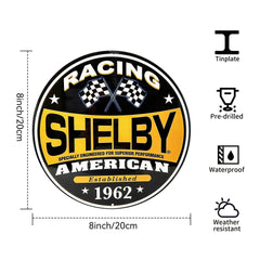 Shelby American Racing Round Metal Sign – Est. 1962