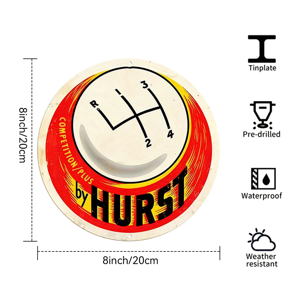 Hurst Competition Plus Round Metal Sign – Shift Pattern