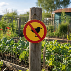 No Bird Poop Round Metal Sign – Funny Garden Fence Decor
