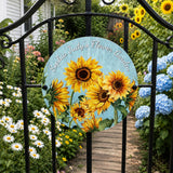 Personalized Garden Round Metal Sign, Custom Flower Garden Decor
