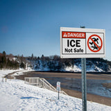 Danger "ICE" Not Safe Graphic Symbol Warning Sign