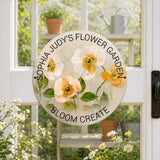 Personalized Garden Round Metal Sign, Custom Flower Garden Decor
