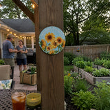Personalized Garden Round Metal Sign, Custom Flower Garden Decor