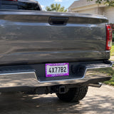 Personalized Purple Lightning License Plate Frame, Custom Text Car Frame