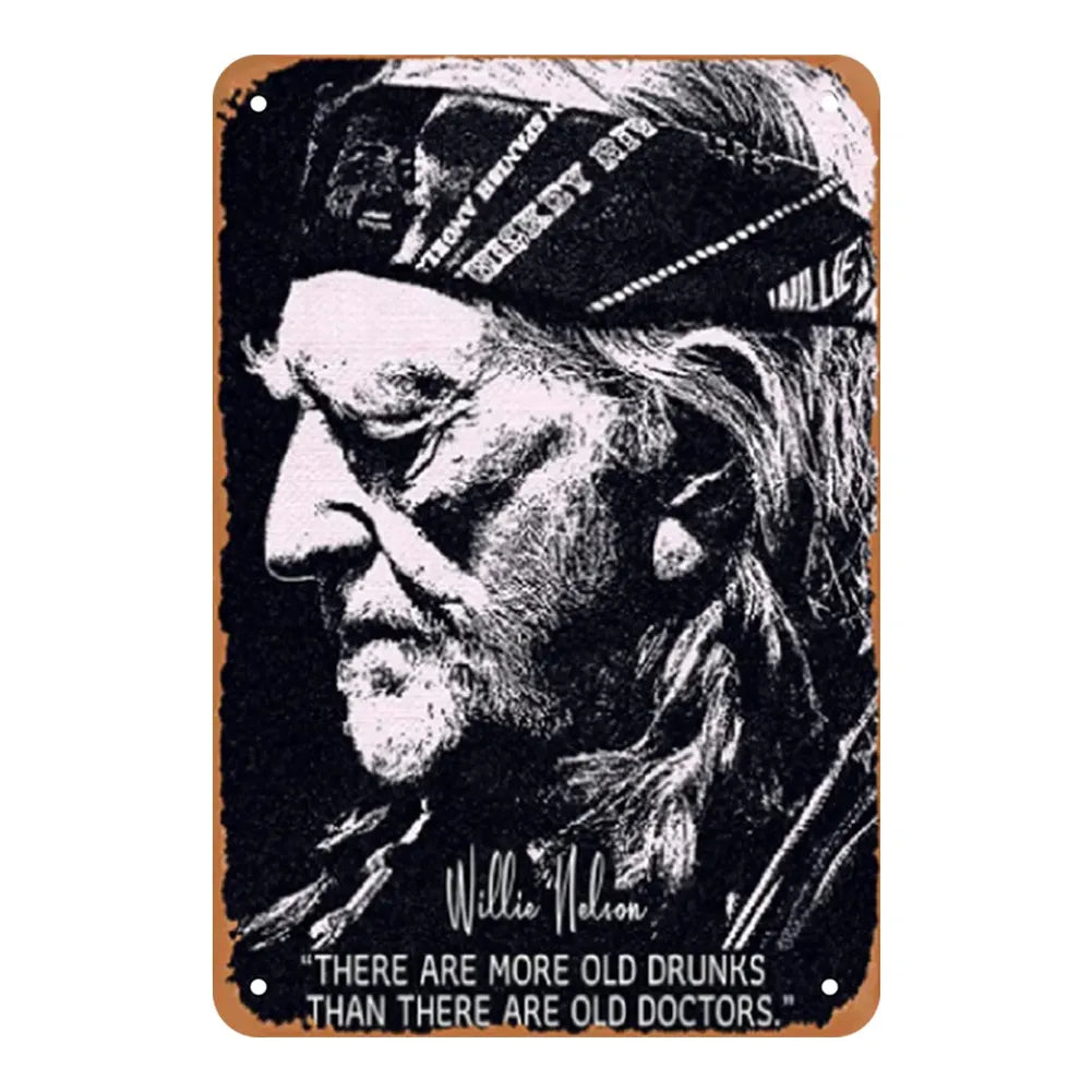 Willie Nelson "Old Drunks" Quote Portrait